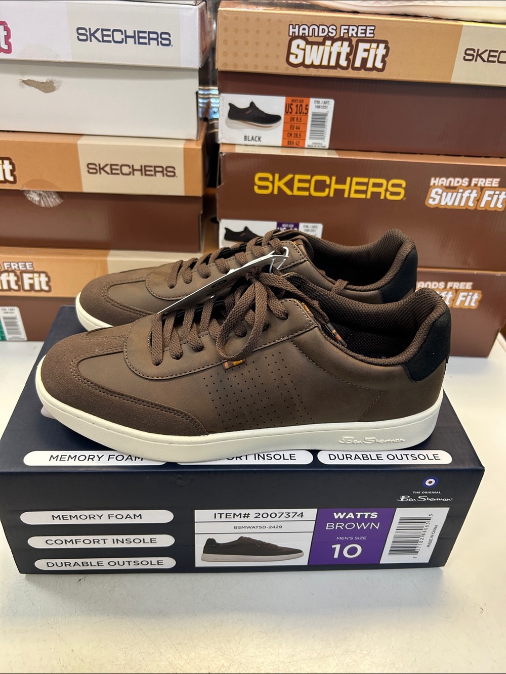 Ben Sherman Men’s Size 19 Brown Low-Top Sneakers with Cream Sole 0552